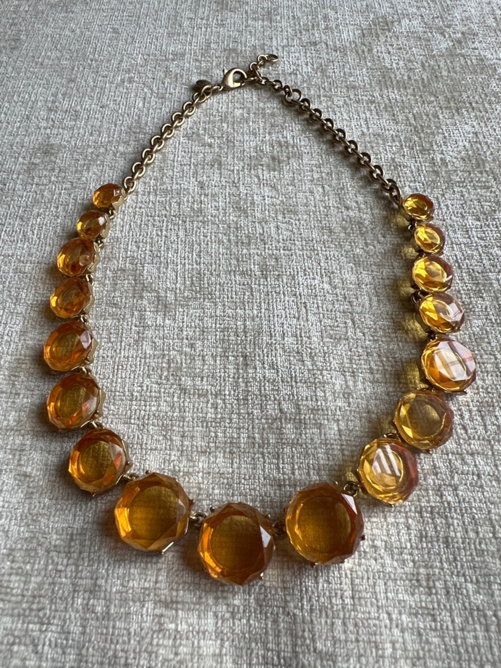 J. Crew Gold-Tone Necklace with Amber-Colored Faceted Beads